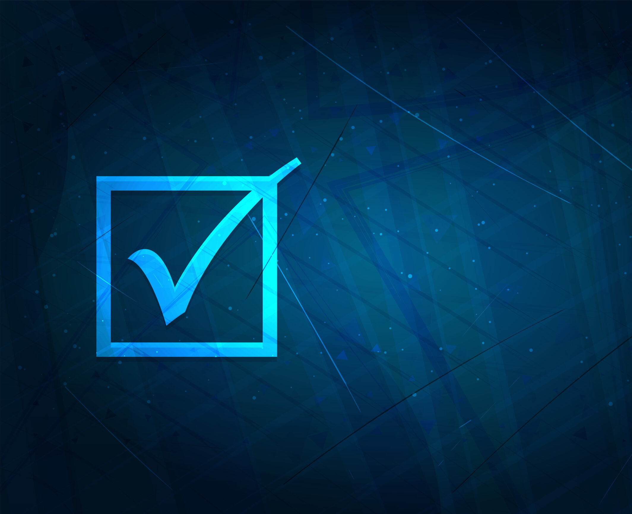 Check box icon futuristic digital abstract blue background
