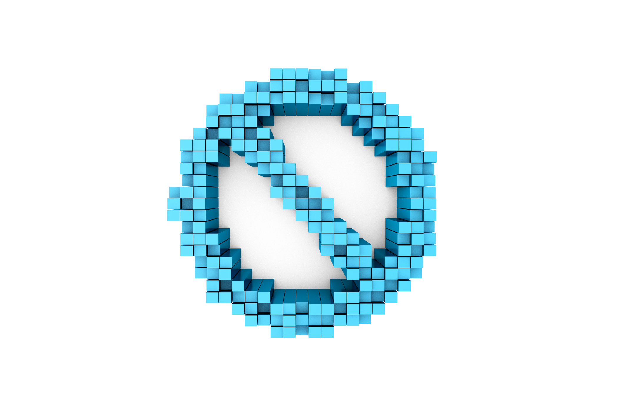 No Symbol cube shape on white background