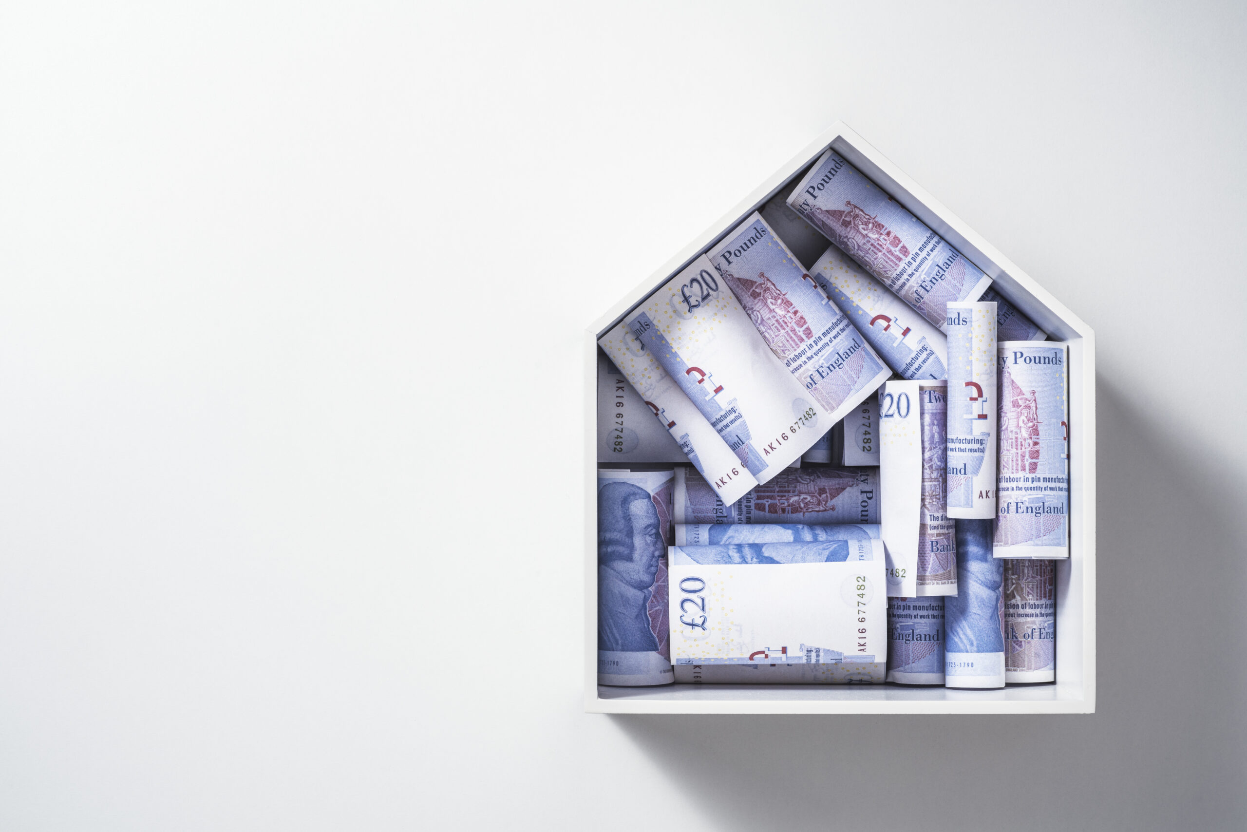 Money for a house, pound sterling